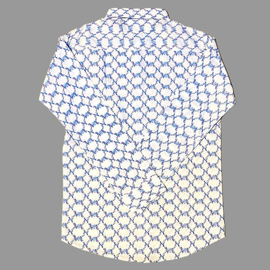 Long Sleeve White Cotton Shirt For Men