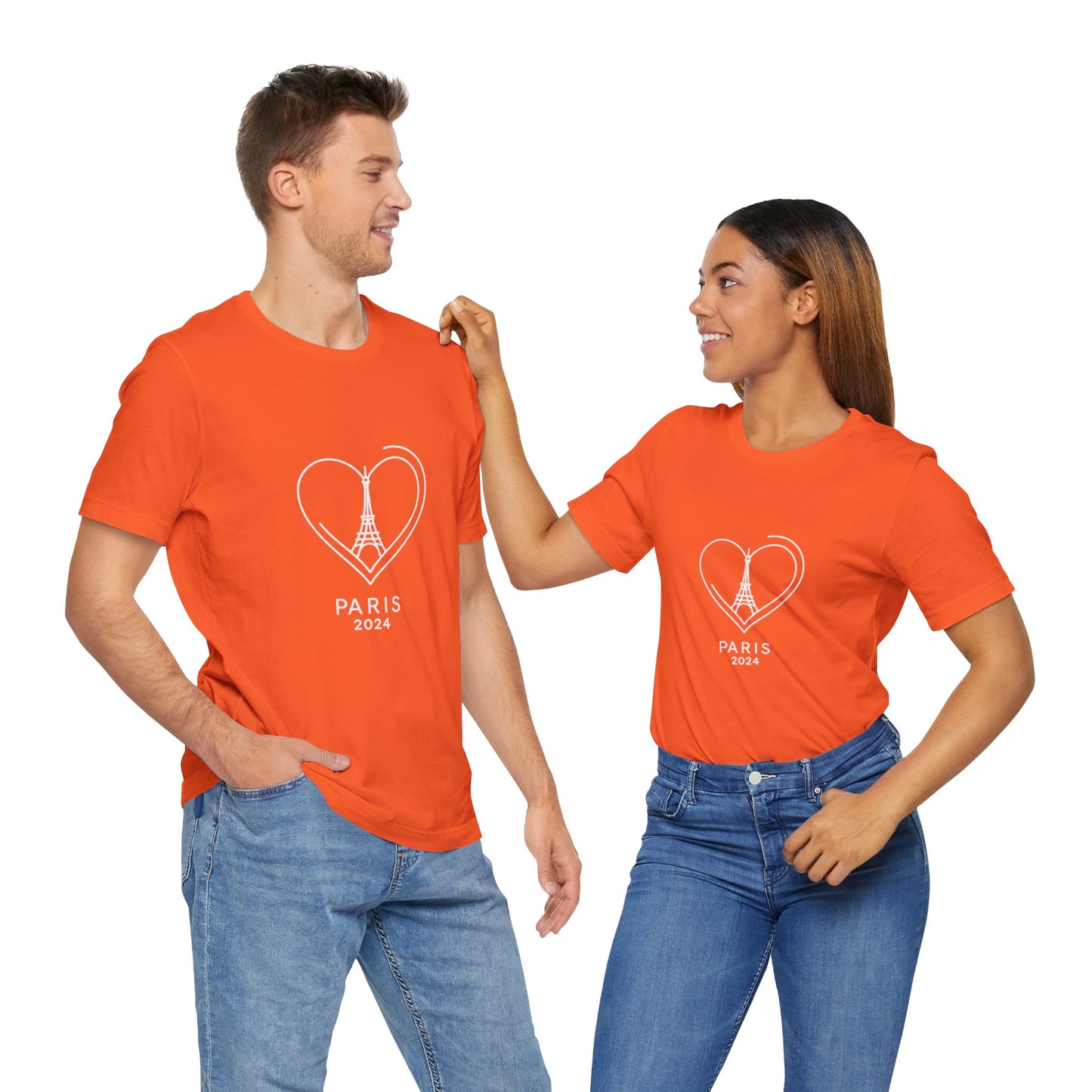 Women T-shirt with Heart and Eiffel Tower