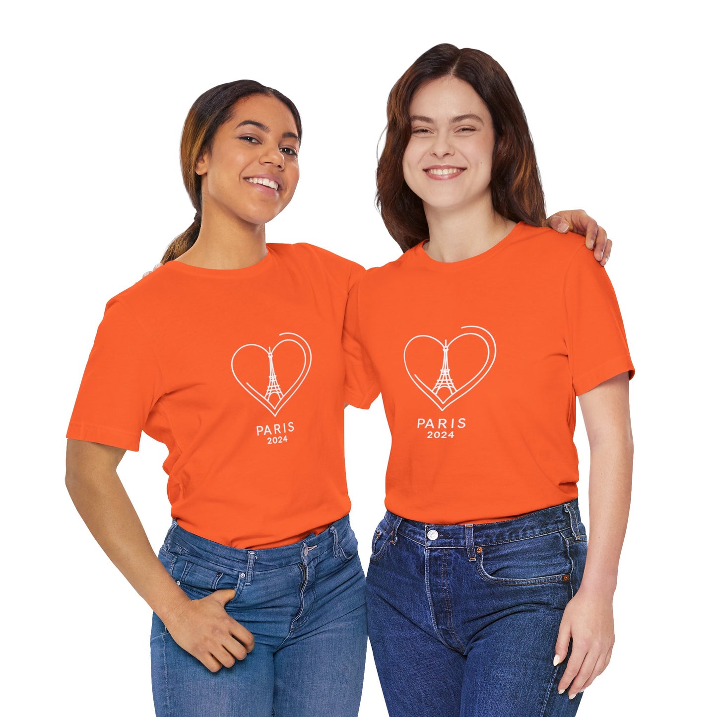 Women T-shirt with Heart and Eiffel Tower