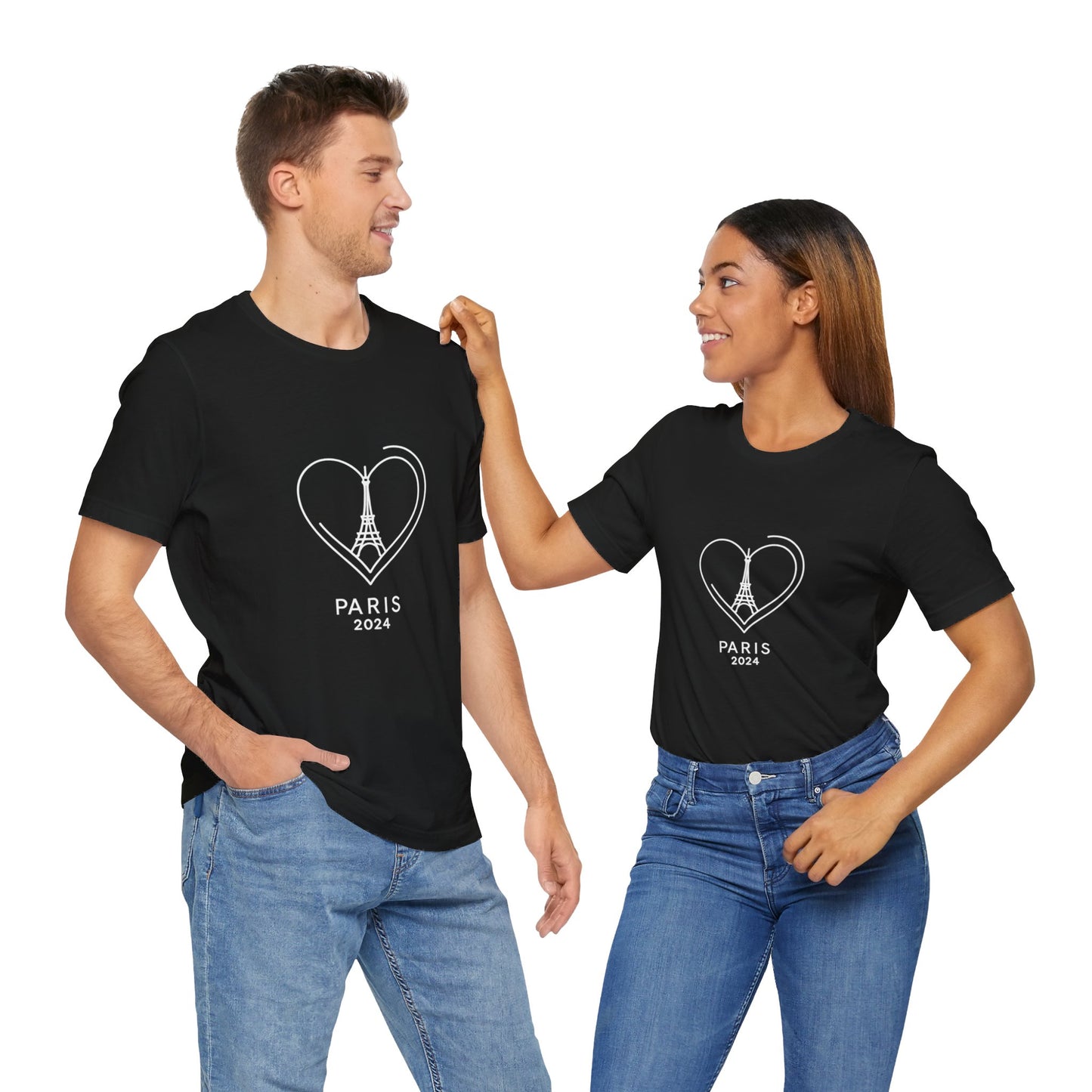 Women T-shirt with Heart and Eiffel Tower