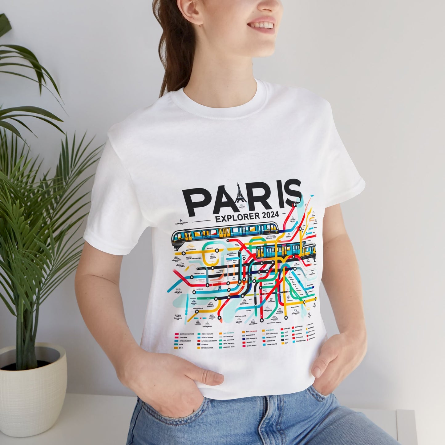 Women T-shirt with Paris Metro Map