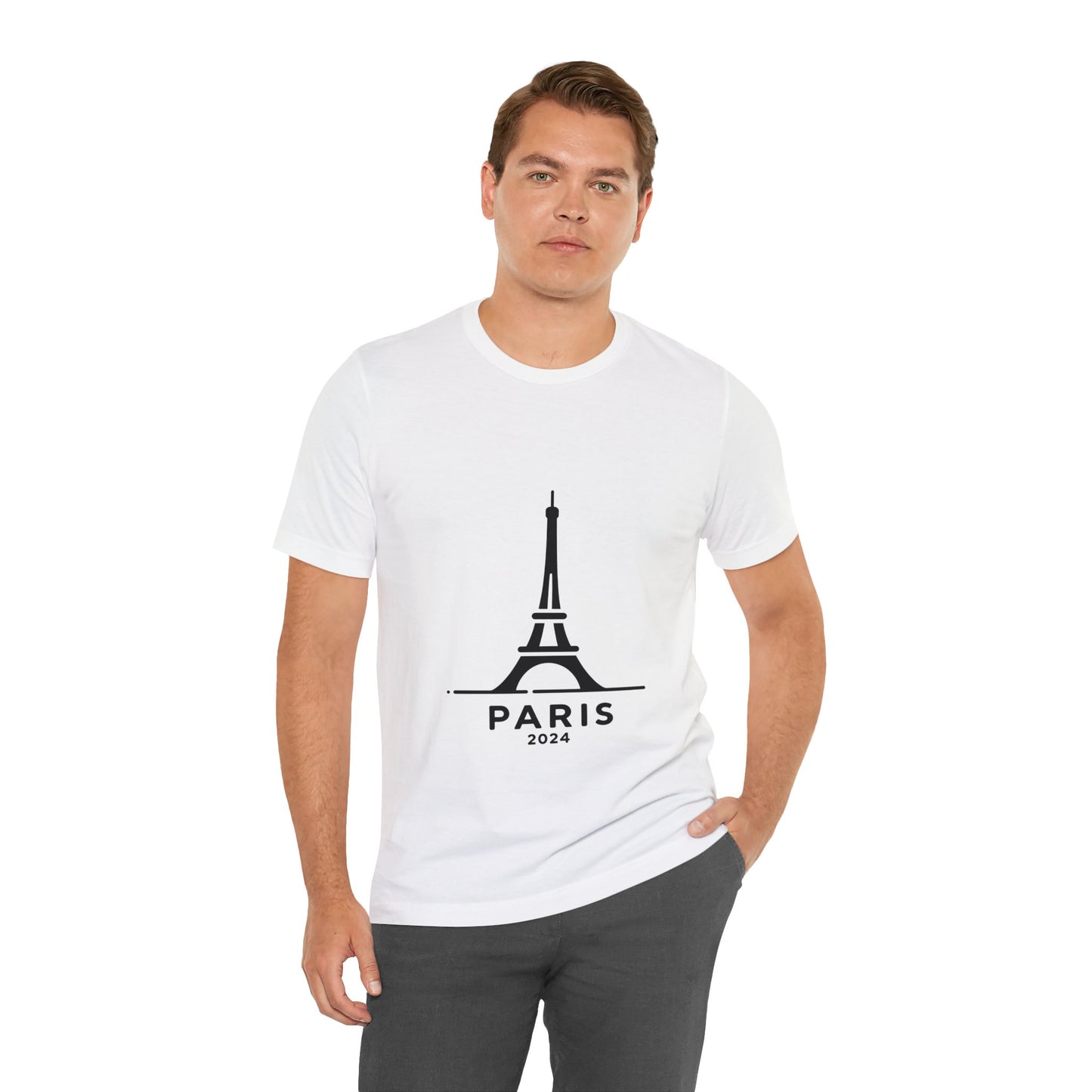 Unisex T-shirt White with Eiffel Tower