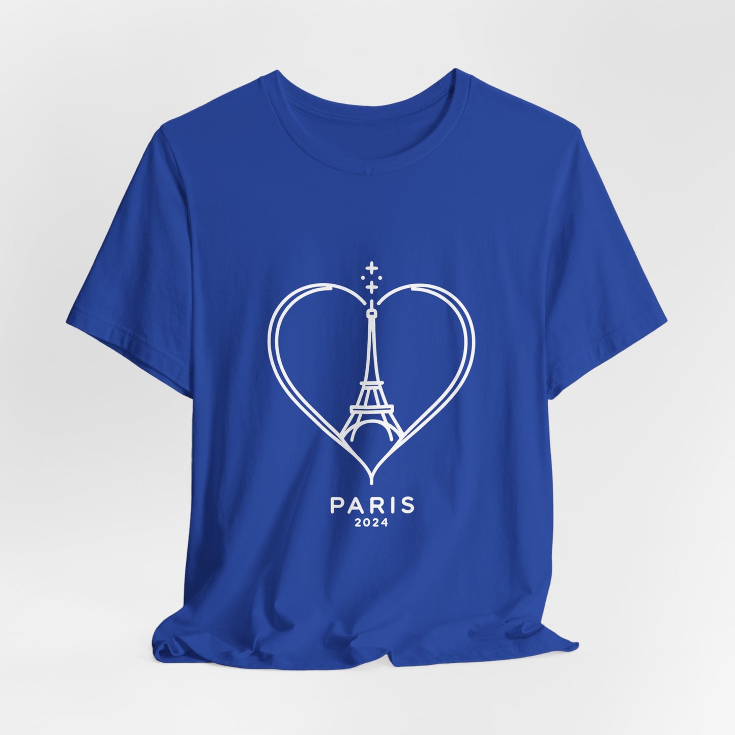 Women T-shirt with heart and Eiffel Tower Design Multi Colors