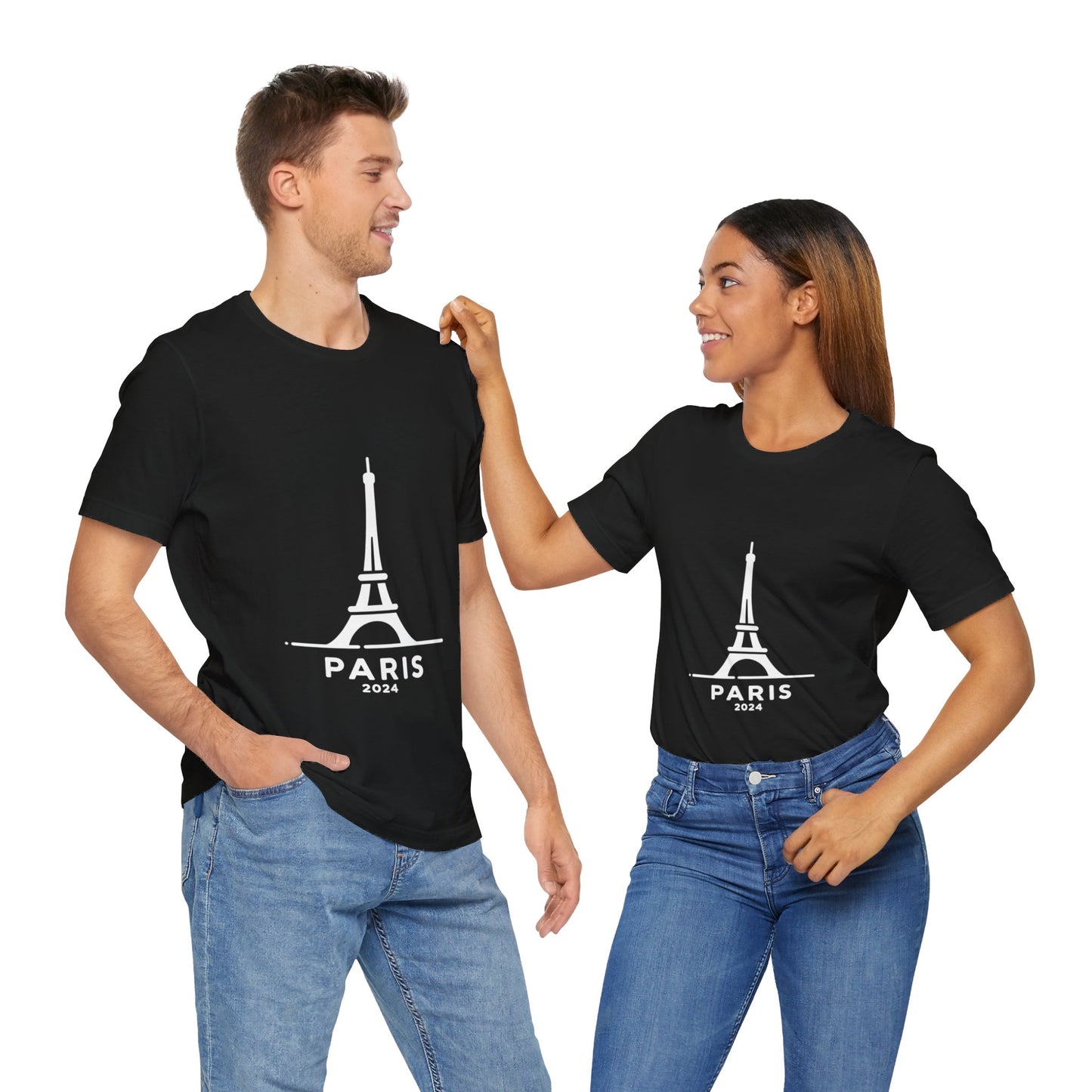 Unisex T-Shirt Mehrfarbig mit Eiffelturm