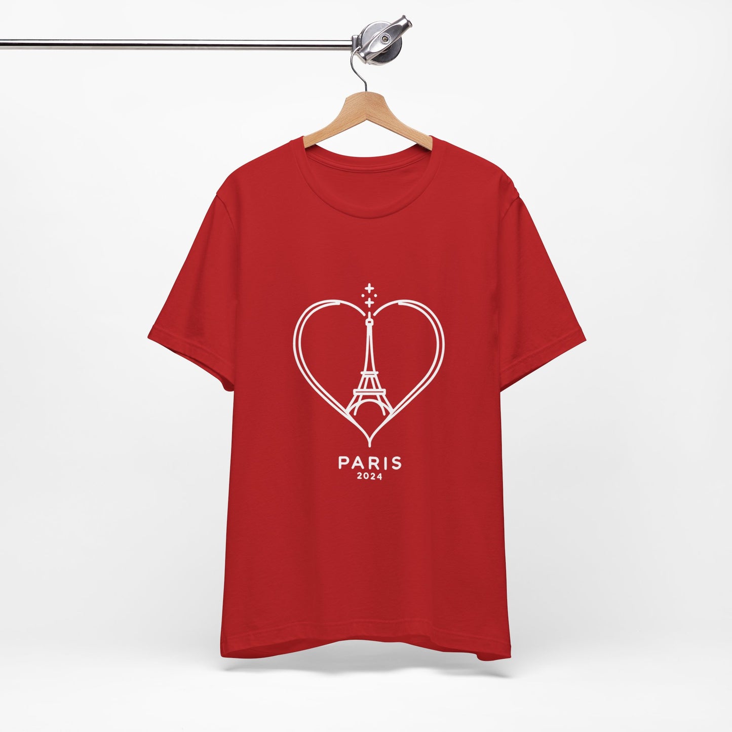 Women T-shirt with heart and Eiffel Tower Design Multi Colors