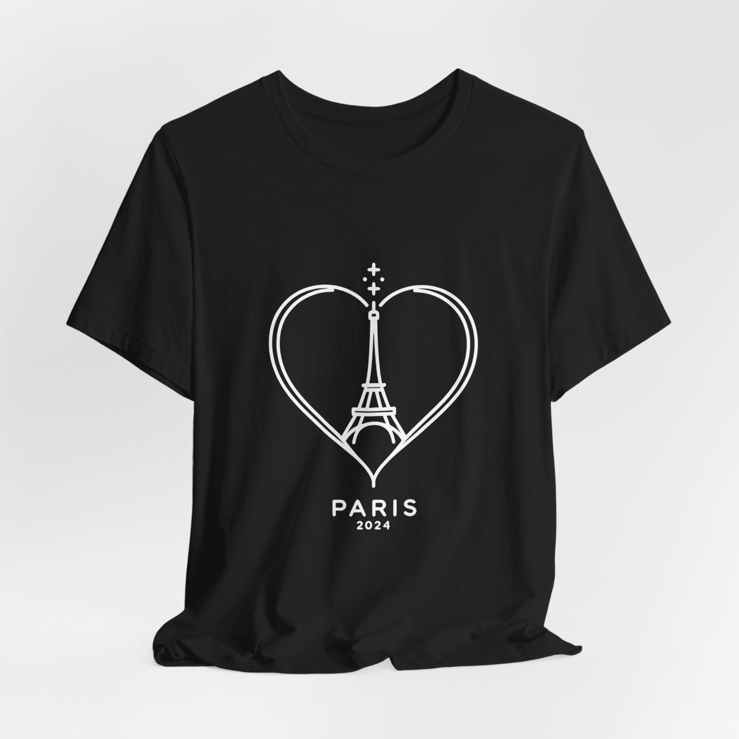 Women T-shirt with heart and Eiffel Tower Design Multi Colors