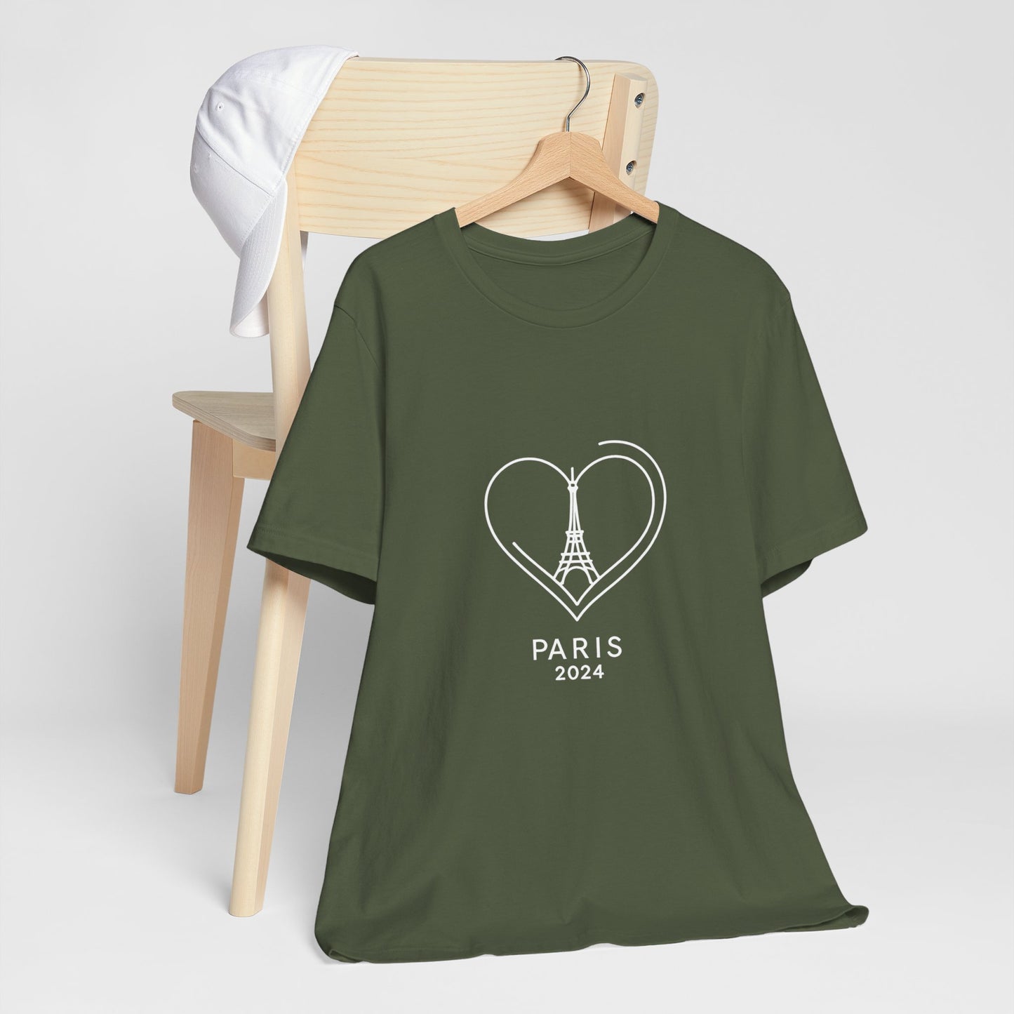 Women T-shirt with Heart and Eiffel Tower