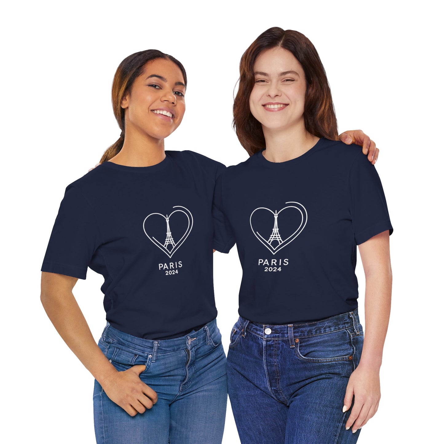 Women T-shirt with Heart and Eiffel Tower