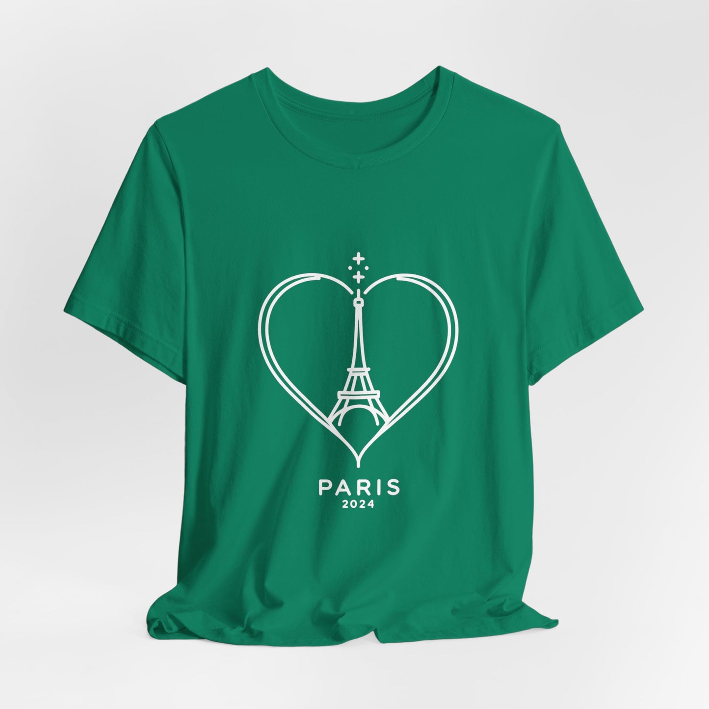 Women T-shirt with heart and Eiffel Tower Design Multi Colors