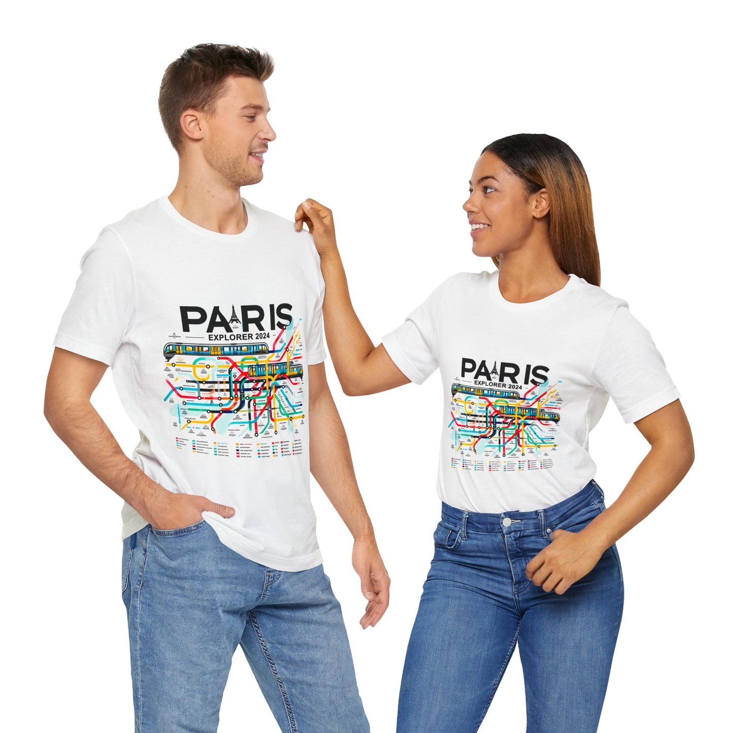 Women T-shirt with Paris Metro Map