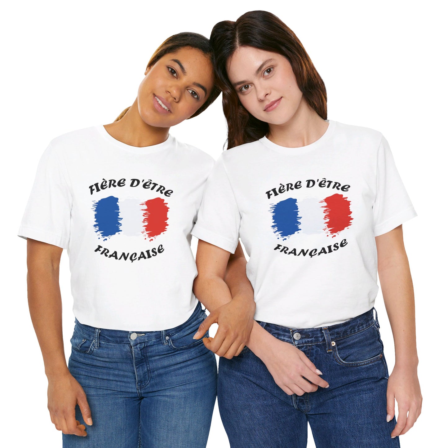 Short Sleeve Tee For Women French Flag Design