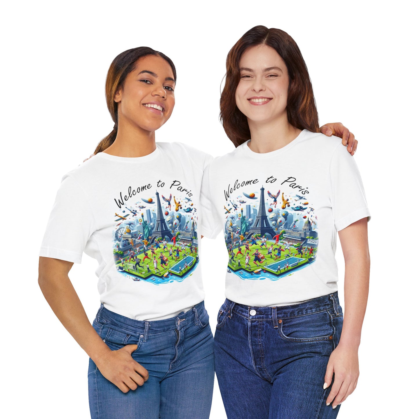 Unisex-T-Shirt mit Design der Olympischen Spiele 2024 in Paris