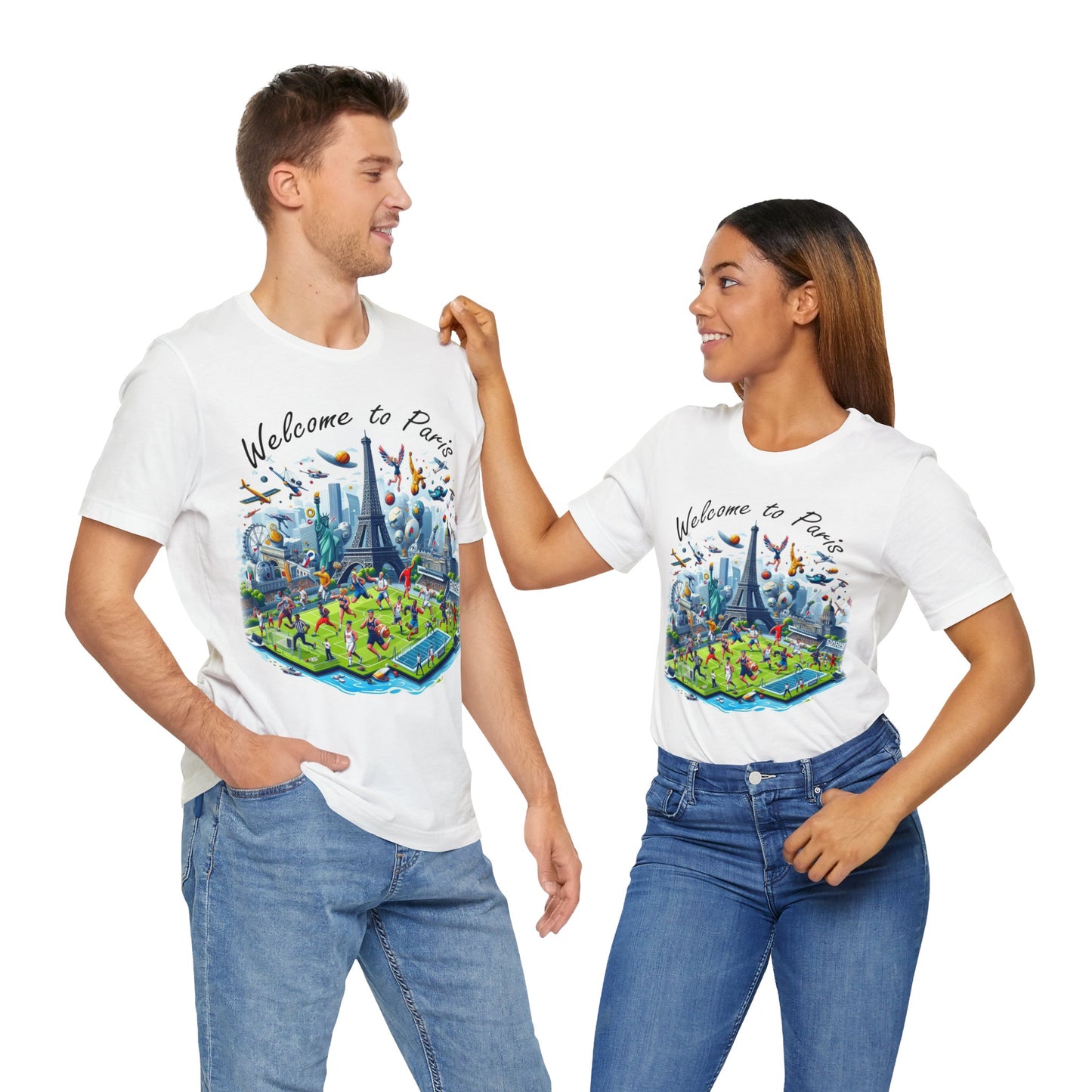 Unisex-T-Shirt mit Design der Olympischen Spiele 2024 in Paris