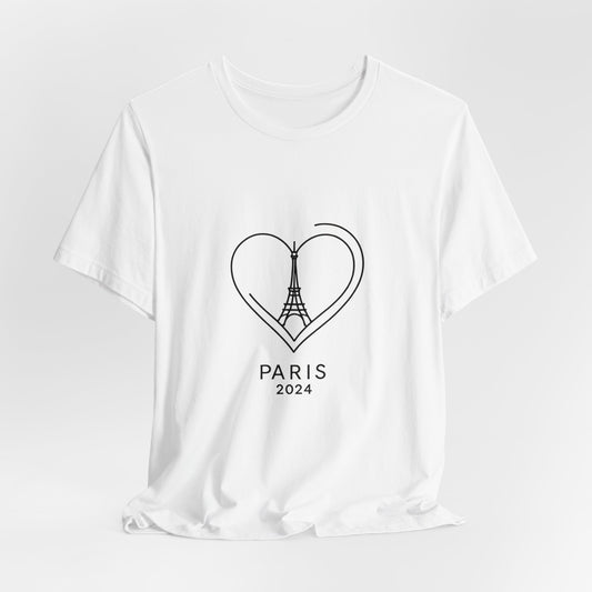 Women T-shirt with Eiffel Tower and Heart