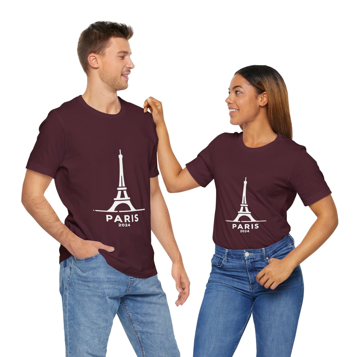 Unisex T-Shirt Mehrfarbig mit Eiffelturm