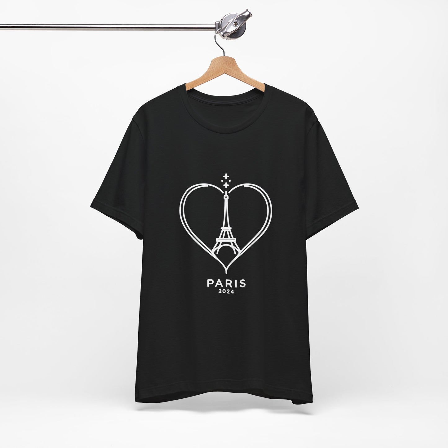 Women T-shirt with heart and Eiffel Tower Design Multi Colors