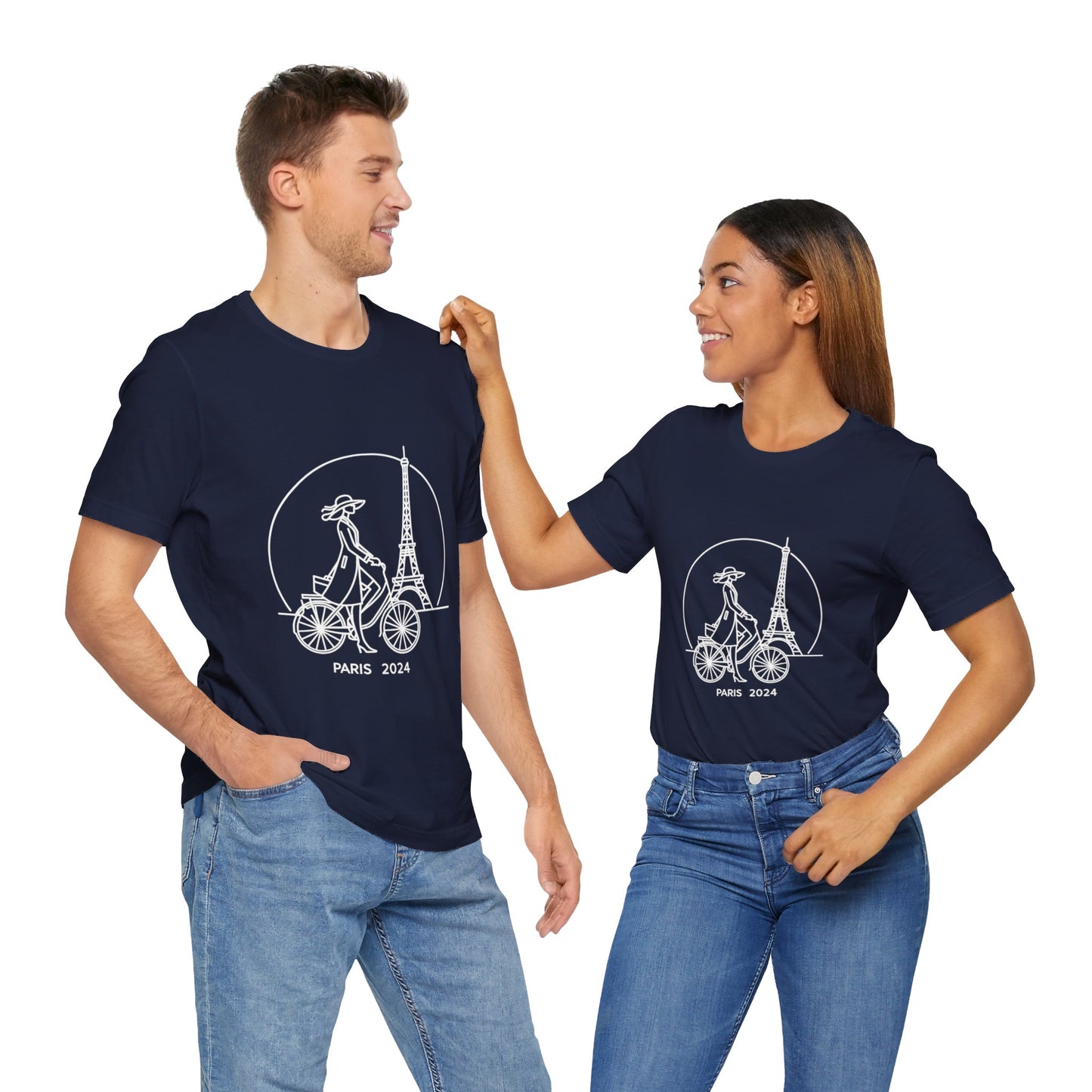 Damen T-Shirt Mehrfarbig Eiffelturm Design