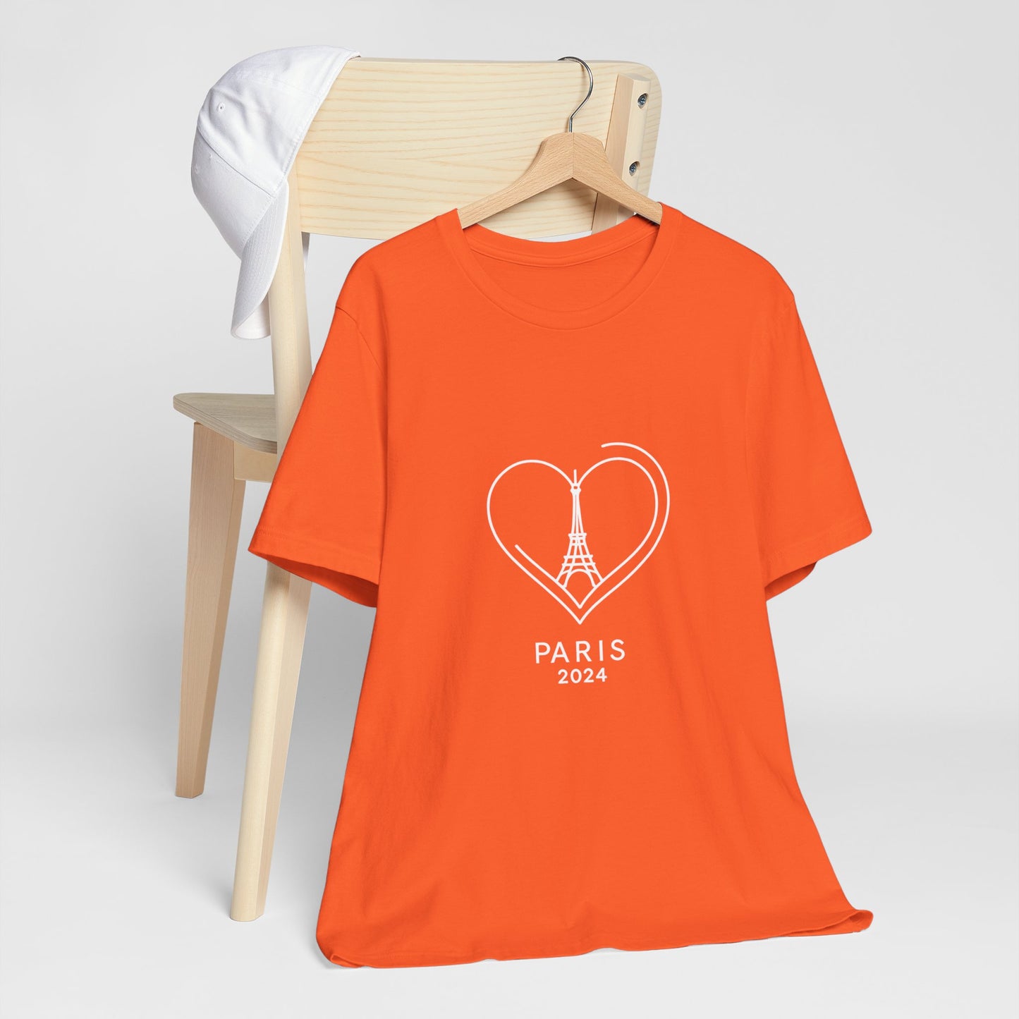 Women T-shirt with Heart and Eiffel Tower