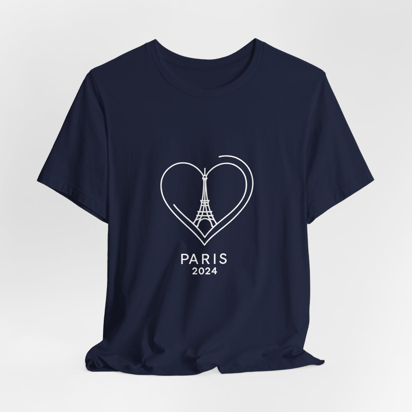 Women T-shirt with Heart and Eiffel Tower