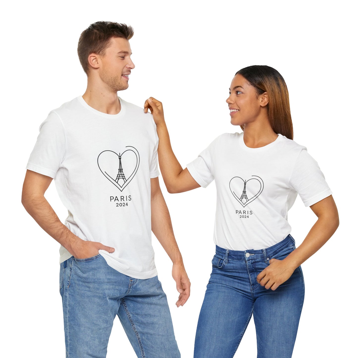 Damen T-Shirt mit Eiffelturm und Herz