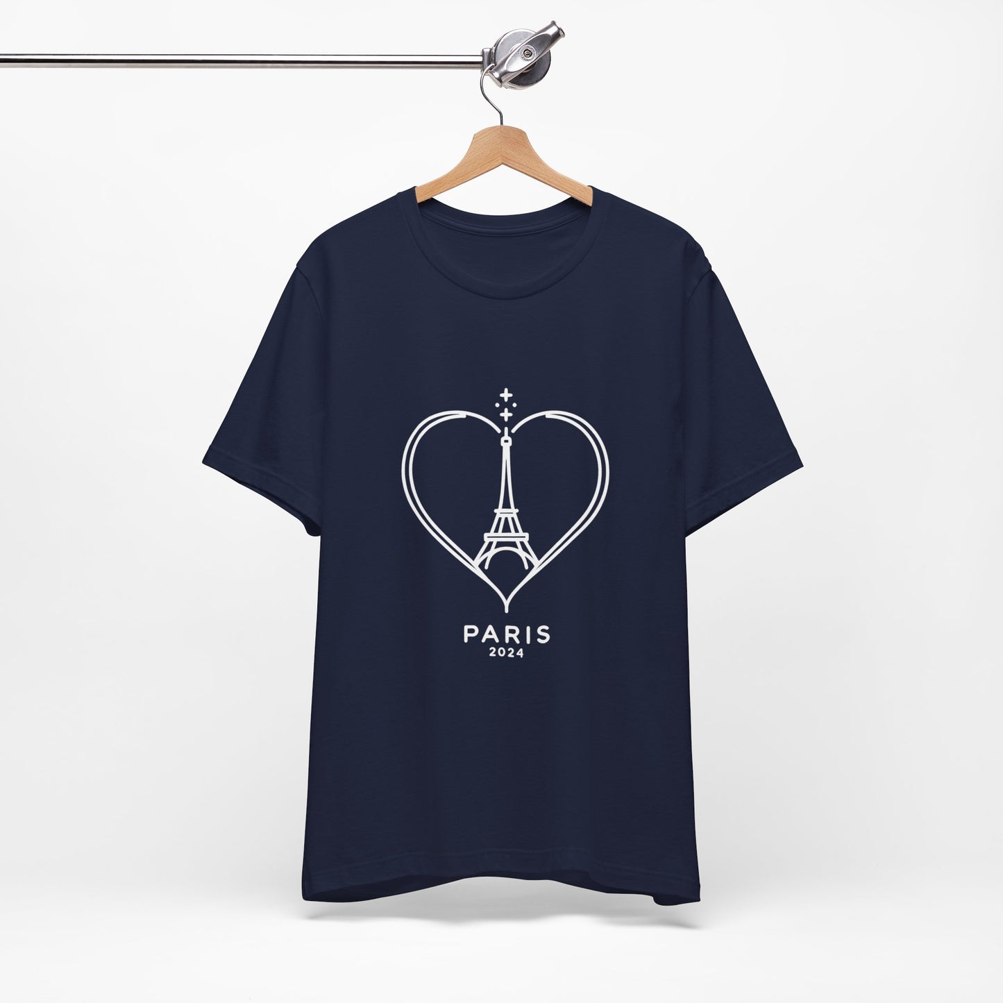 Women T-shirt with heart and Eiffel Tower Design Multi Colors