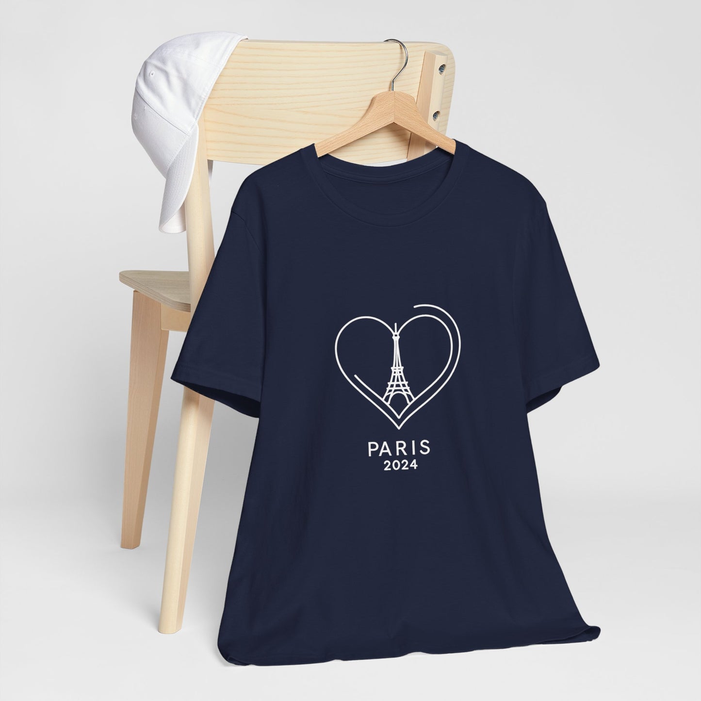 Women T-shirt with Heart and Eiffel Tower