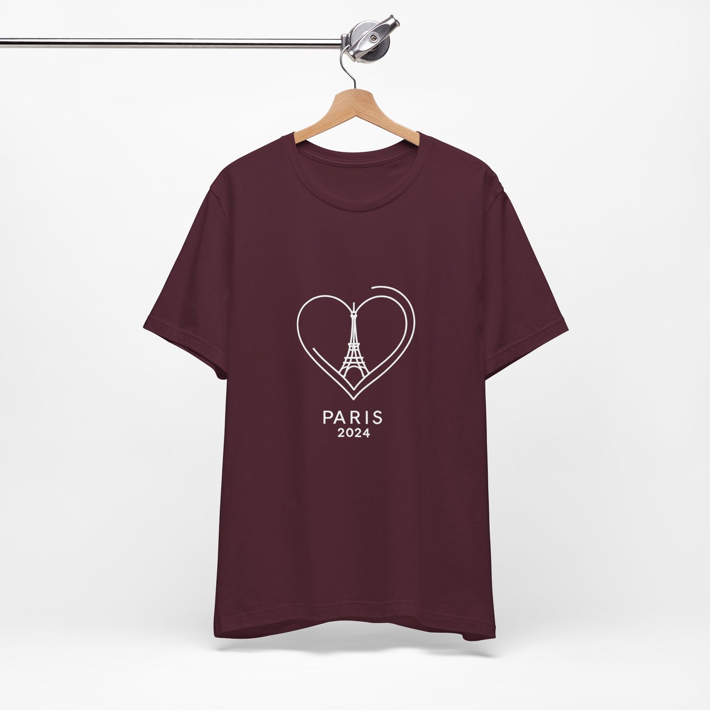 Women T-shirt with Heart and Eiffel Tower