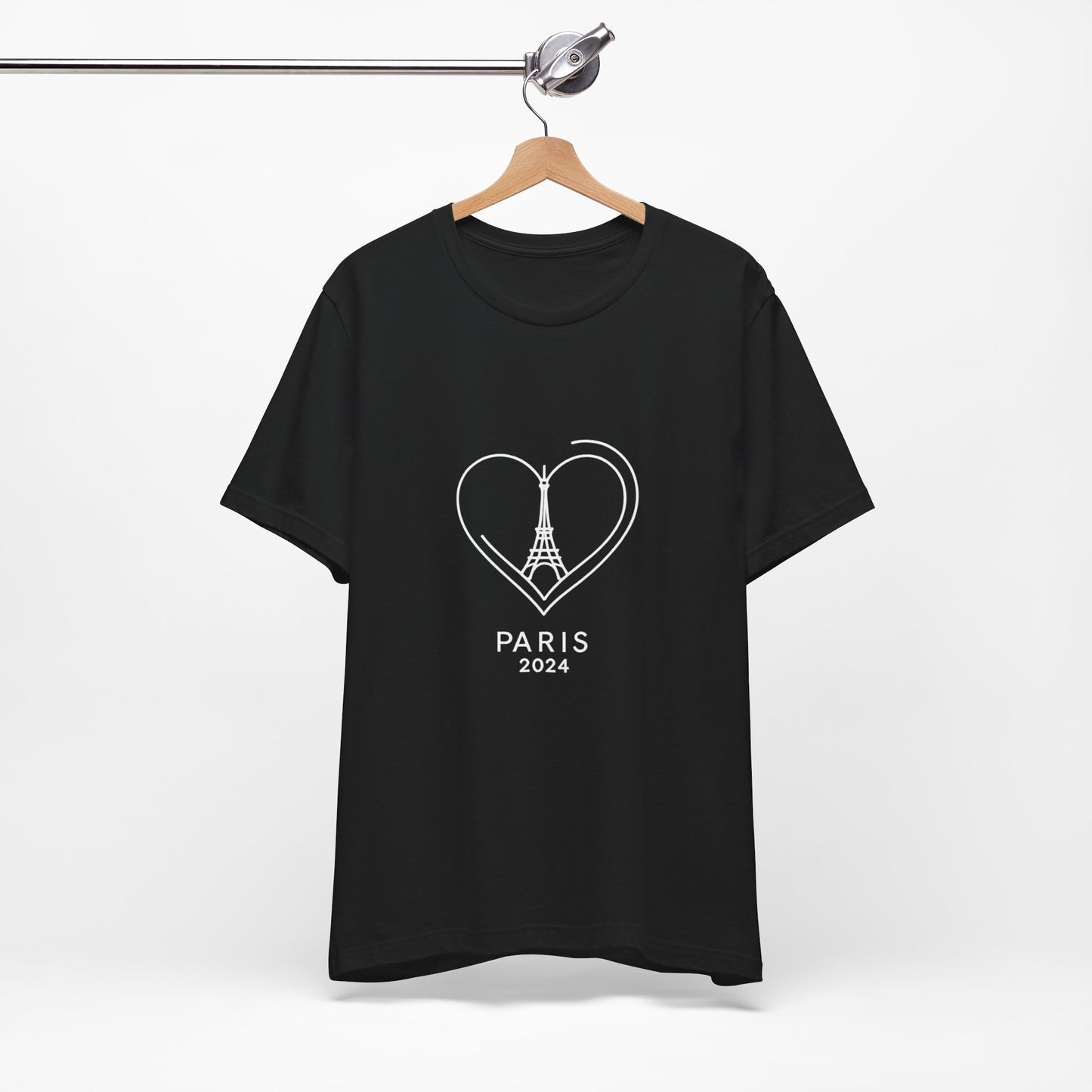 Women T-shirt with Heart and Eiffel Tower