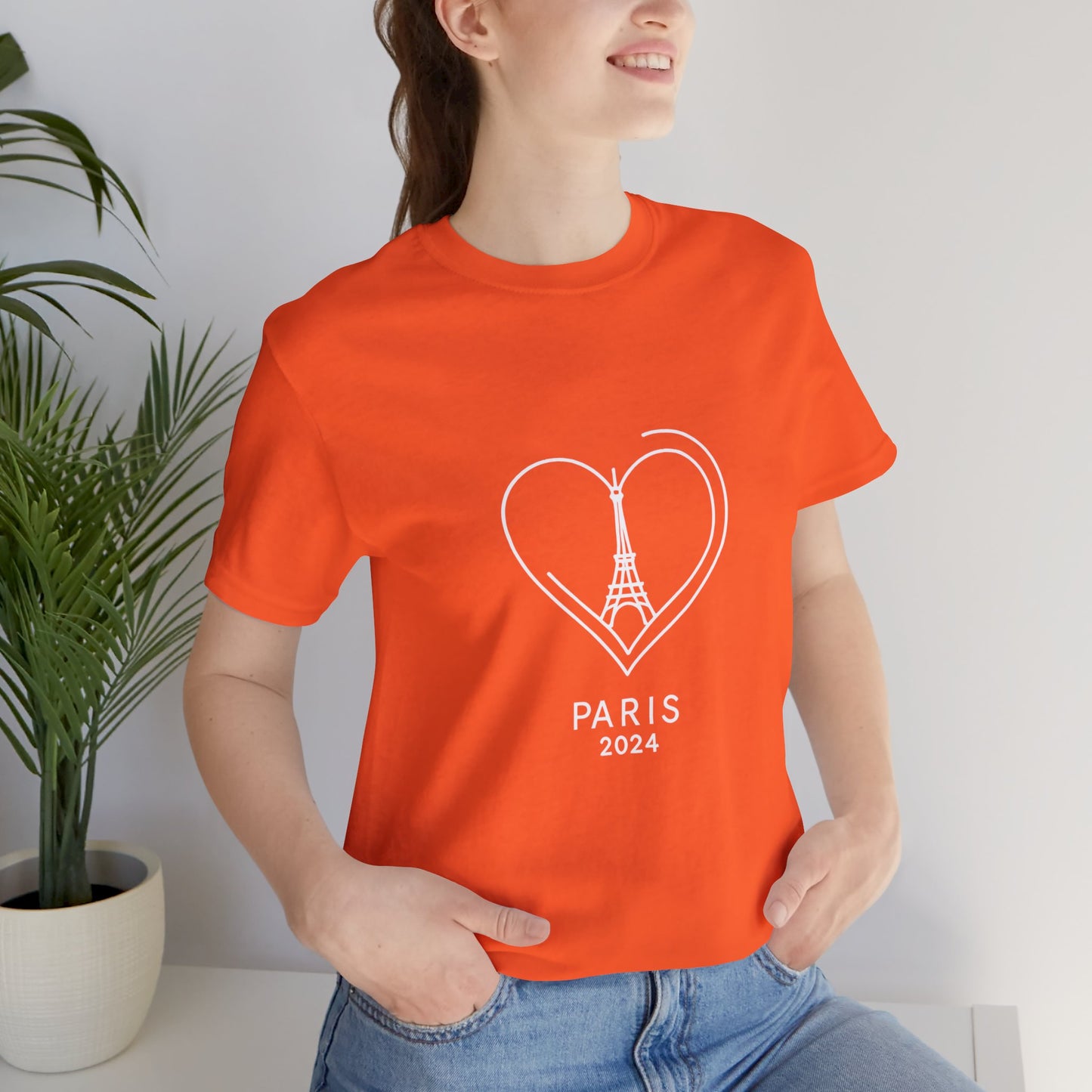 Women T-shirt with Heart and Eiffel Tower