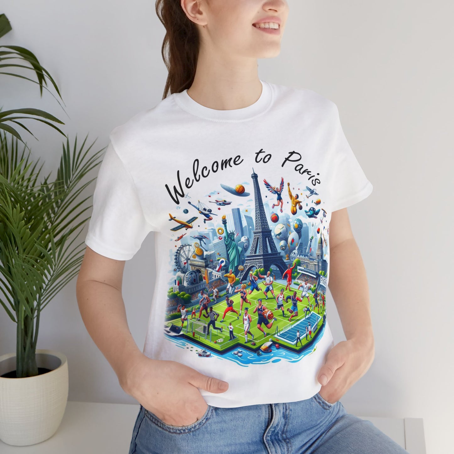 Unisex-T-Shirt mit Design der Olympischen Spiele 2024 in Paris