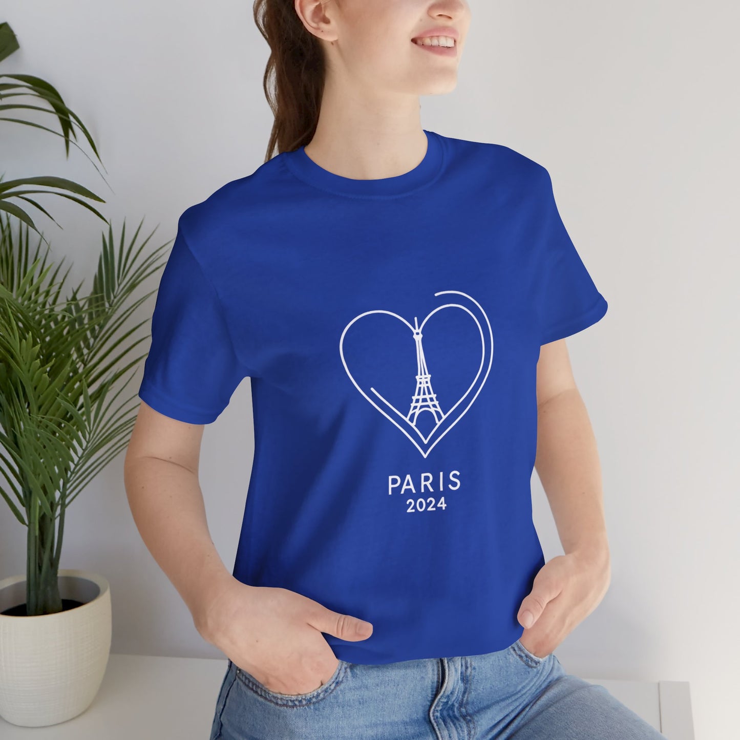 Women T-shirt with Heart and Eiffel Tower