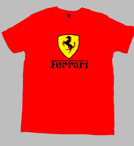 Cotton Tshirt For Men With FERRARI logo