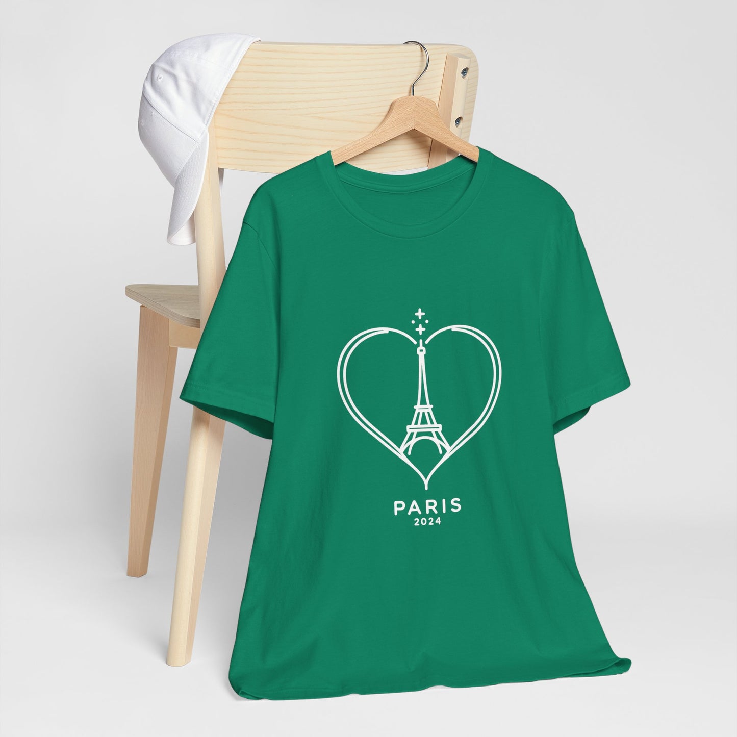 Women T-shirt with heart and Eiffel Tower Design Multi Colors