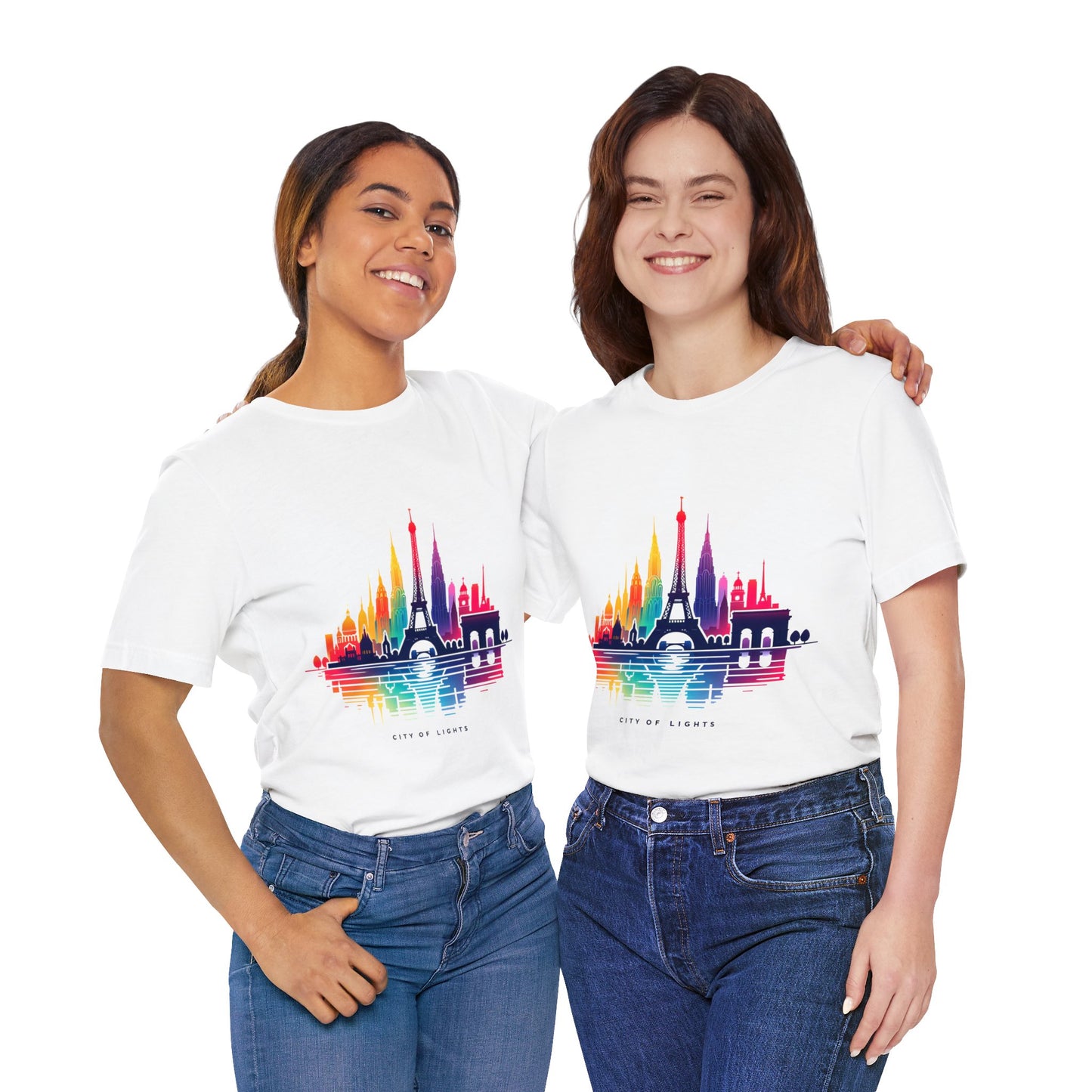 Kurzärmeliges Unisex-T-Shirt mit Eiffelturm-Design