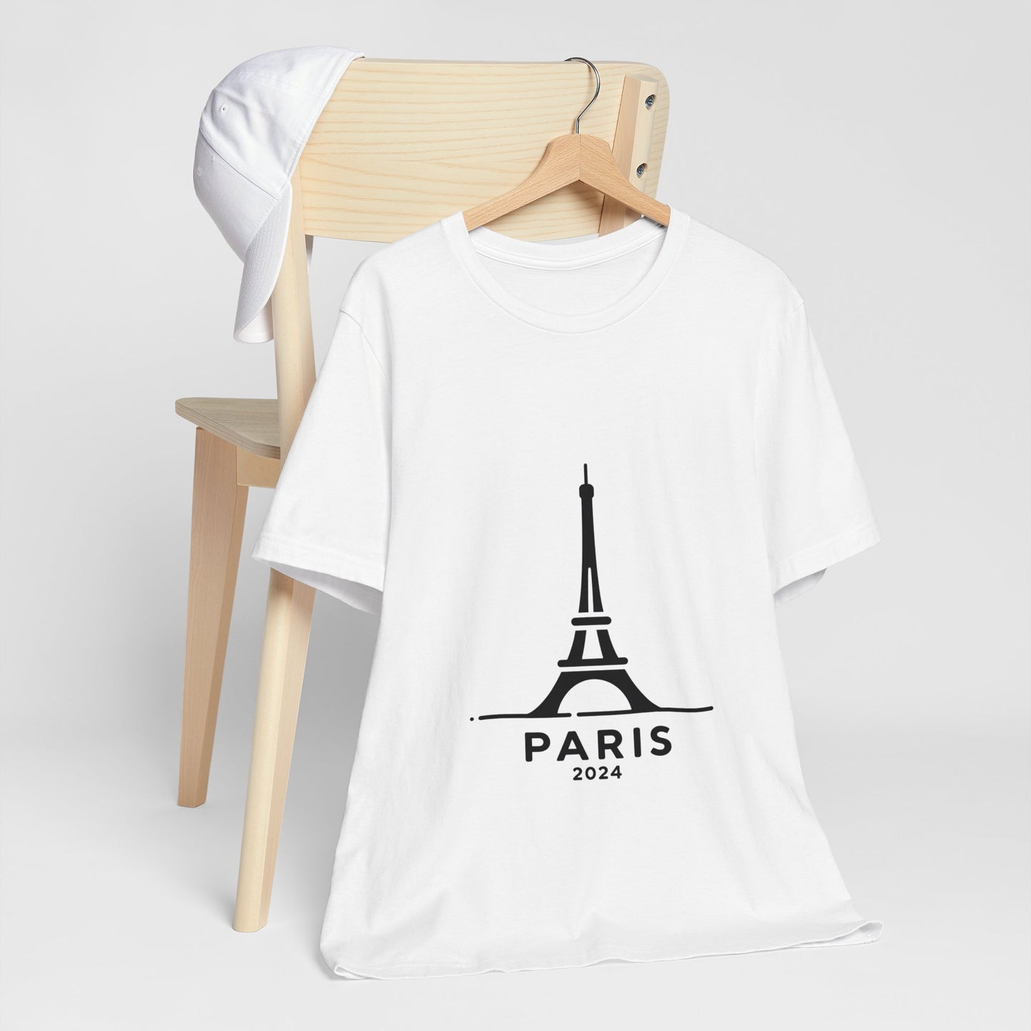 Unisex T-shirt White with Eiffel Tower