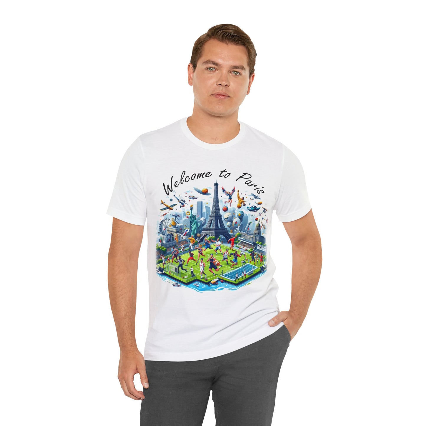 Unisex-T-Shirt mit Design der Olympischen Spiele 2024 in Paris