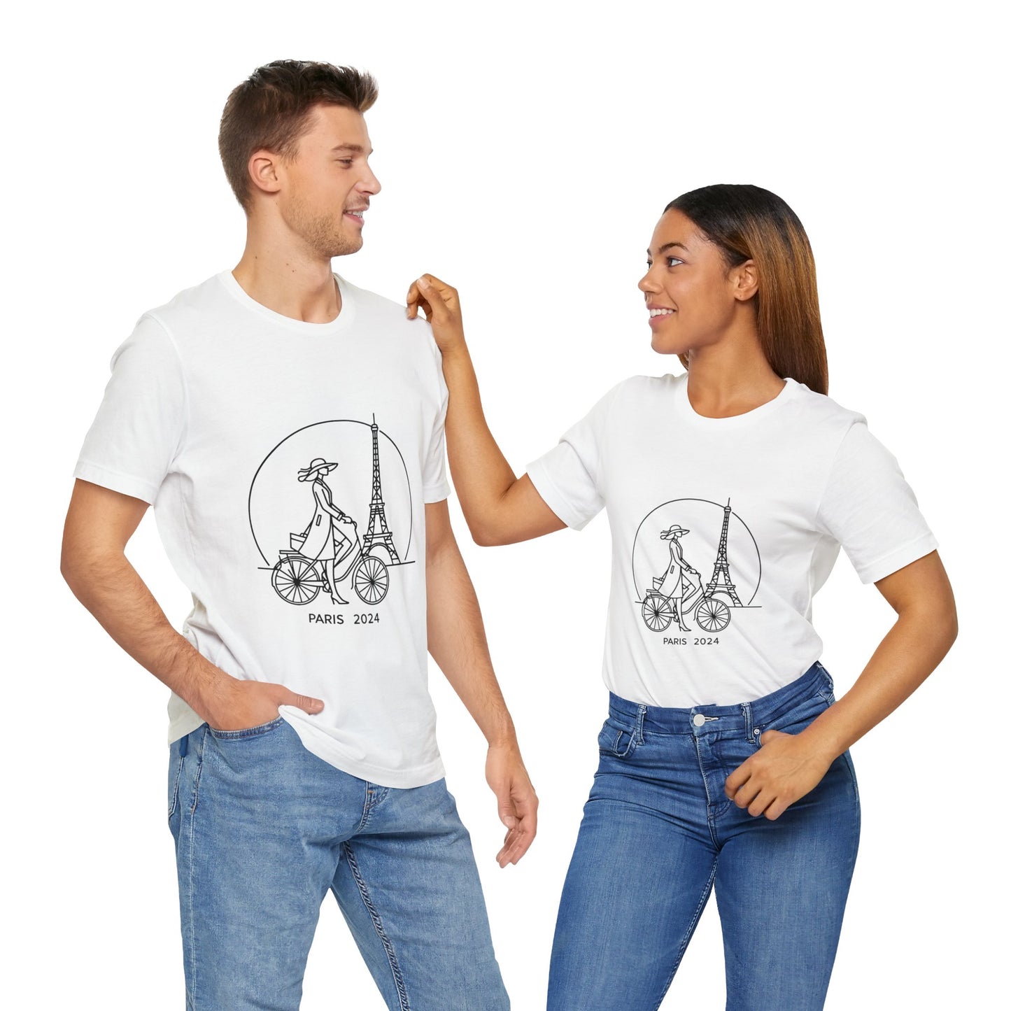 Damen T-Shirt mit Eiffelturm-Motiv