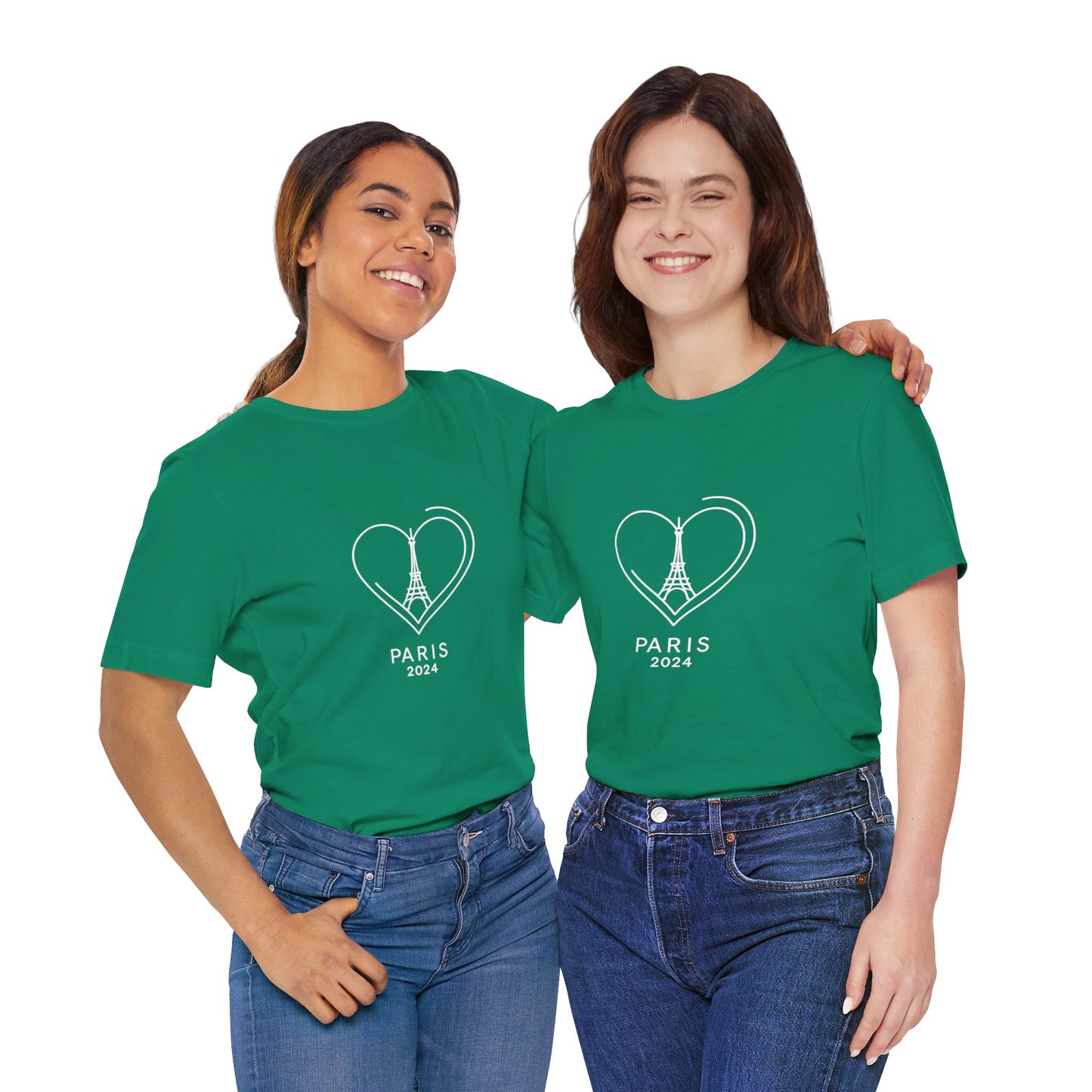 Women T-shirt with Heart and Eiffel Tower