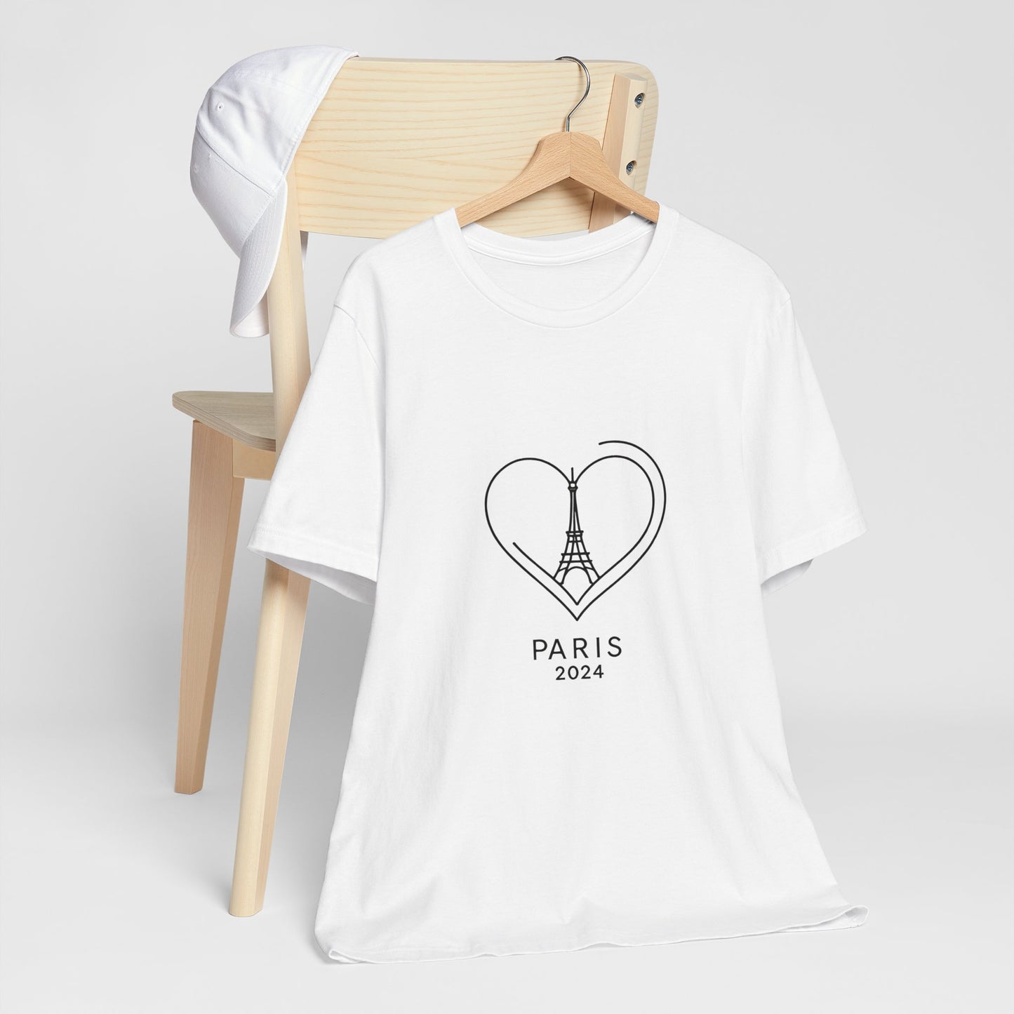 Women T-shirt with Eiffel Tower and Heart