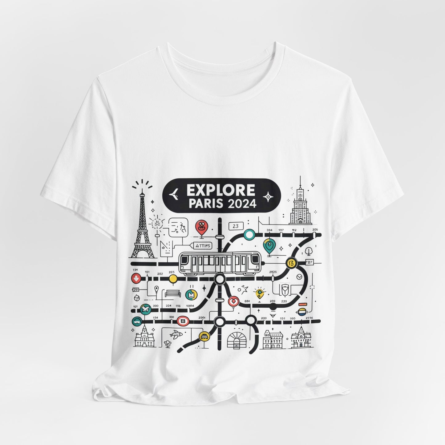 Unisex-T-Shirt mit Pariser Metro-Karte