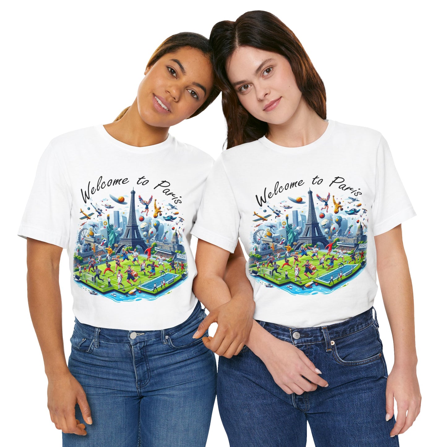 Unisex-T-Shirt mit Design der Olympischen Spiele 2024 in Paris