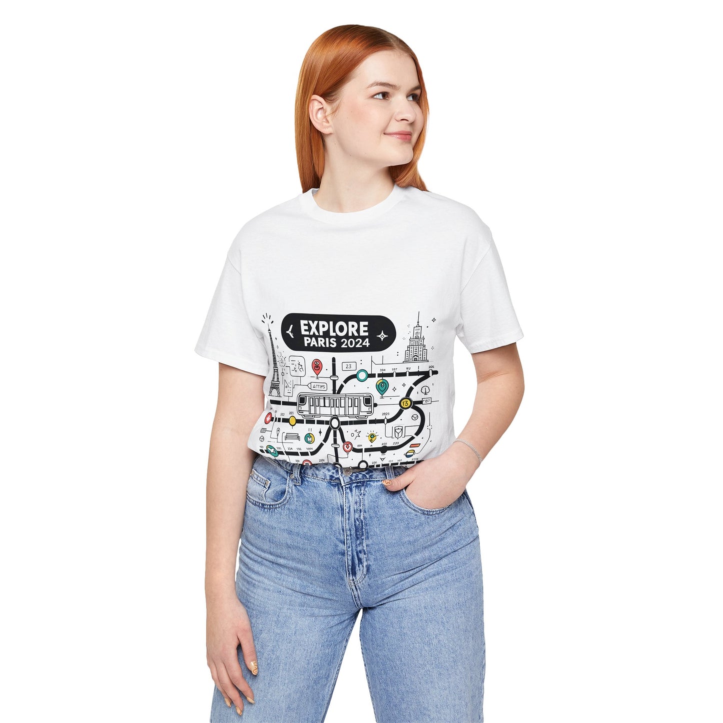 Unisex T-shirt with Paris Metro Map