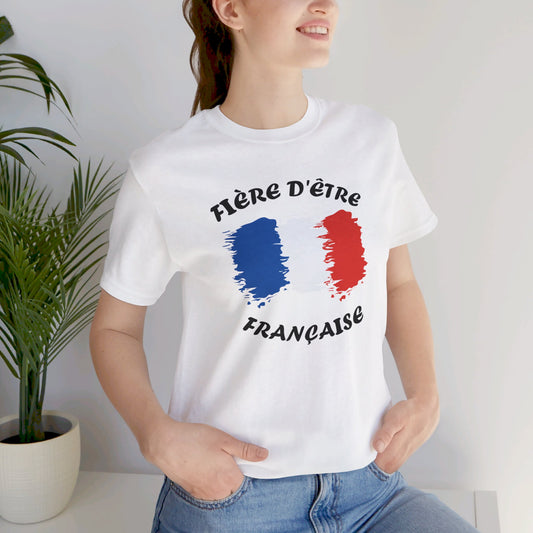 Short Sleeve Tee For Women French Flag Design