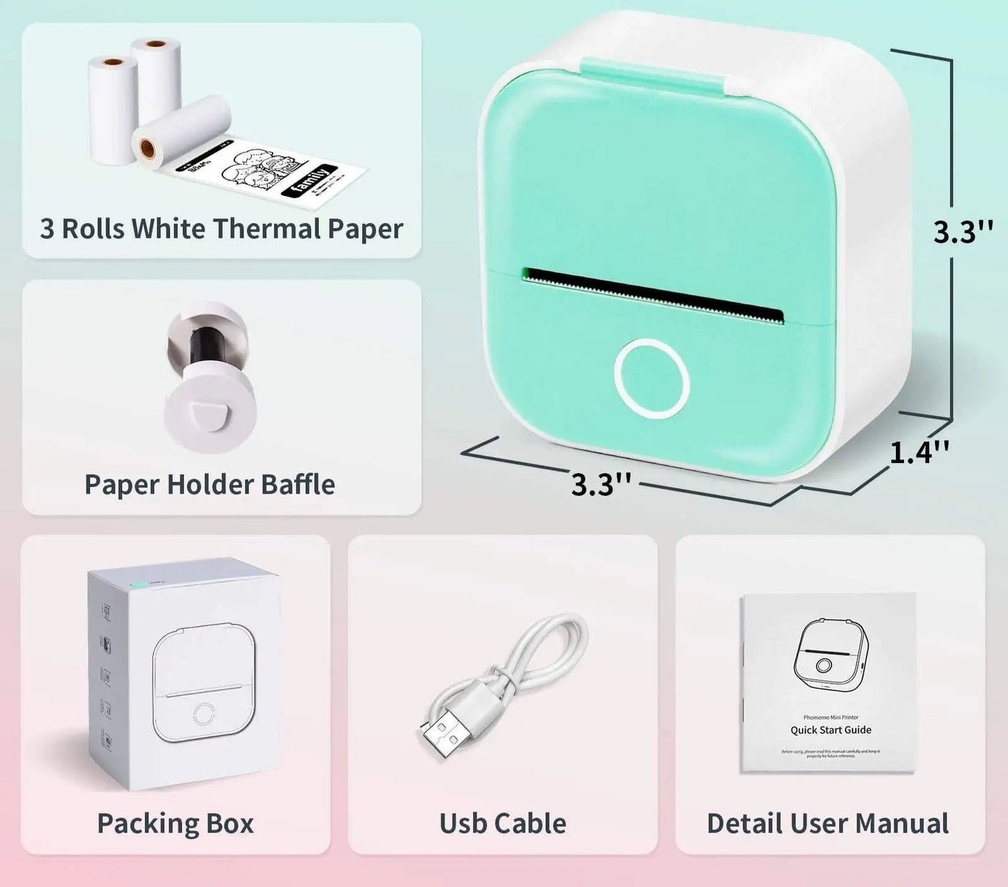 Portable Mini Thermal Label Printer